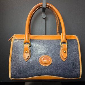 Vintage Dooney & Bourke Two Tone Satchel w/ Crossbody Strap Made In USA